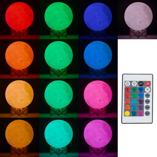 GLOBOSTAR® MOON 79606 Μοντέρνο Επιτραπέζιο Φωτιστικό Πορτατίφ LED 2W 120lm 360° Επαναφορτιζόμενο DC 5V με USB 2.0 IP20 Πολύχρωμο RGBW - Λευκό & Μπεζ - Μ12 x Π12 x Υ15cm - 2 Χρόνια Εγγύηση