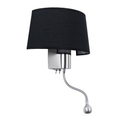 GLOBOSTAR® ELEGANT 01492 Μοντέρνο Φωτιστικό Τοίχου - Απλίκα Ξενοδοχείου Reading Light με Ντουί 1 x E27 LED 3W 360lm 36° AC 220-240V IP20 Θερμό Λευκό 2700K - Bridgelux COB Chip - Χρώμιο & Μαύρο - Μ26 x Π16.5 x Υ33cm - 2 Χρόνια Εγγύηση GLOBOSTAR® ELEGANT 01492 Μοντέρνο Φωτιστικό Τοίχου - Απλίκα Ξενοδοχείου Reading Light με Ντουί 1 x E27 LED 3W 360lm 36° AC 220-240V IP20 Θερμό Λευκό 2700K - Bridgelux COB Chip - Χρώμιο & Μαύρο - Μ26 x Π16.5 x Υ33cm - 2 Χρόνια Εγγύηση