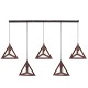 GLOBOSTAR® TRIANGLE 00609 Μοντέρνο Κρεμαστό Φωτιστικό Οροφής με Ντουί 5 x E27 AC 220-240V IP20 - Χάλκινο - Μ170 x Π22 x Y130cm GLOBOSTAR® TRIANGLE 00609 Μοντέρνο Κρεμαστό Φωτιστικό Οροφής με Ντουί 5 x E27 AC 220-240V IP20 - Χάλκινο - Μ170 x Π22 x Y130cm