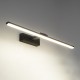 GLOBOSTAR® ELLIS 60444 Μοντέρνο Φωτιστικό Τοίχου - Απλίκα Καθρέπτη Μπάνιου LED 12W 1400lm 120° AC 220-240V IP44 Φυσικό Λευκό 4500K - Lumileds SMD Chip & TÜV SÜD Driver - Μαύρο Ματ - Μ60 x Π16 x Υ6cm - 3 Χρόνια Εγγύηση