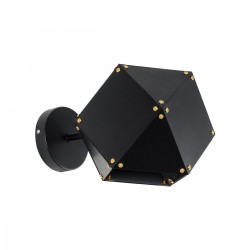 GLOBOSTAR® WELLES 00794 Μοντέρνο Φωτιστικό Τοίχου - Απλίκα με Ντουί 1 x E14 AC 220-240V IP20 - Μαύρο - Μ17 x Π28 x Υ17cm