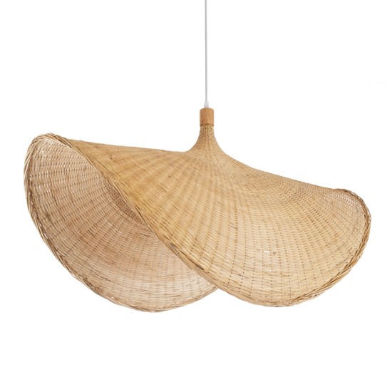 GLOBOSTAR® CUBA 01769 Boho Κρεμαστό Φωτιστικό Οροφής με Ντουί 1 x E27 AC 220-240V IP20 - Μπεζ - Μ100 x Π100 x Υ55cm