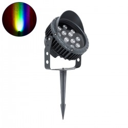 GLOBOSTAR® TREEVINA 90362 Φωτιστικό Σποτ με Αντιθαμβωτική Γρίλια για Φυτά - Δέντρα με Βάση Κήπου / Καρφωτό LED 24W 2040lm 10° DC 24V Αδιάβροχο IP65 Πολύχρωμο RGBW Dimmable DMX512 - Bridgelux SMD Chip - Γκρι Ανθρακί - Μ21.5 x Π18.3 x Υ14cm - 3 Χρόνια Εγγύη