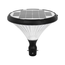 GLOBOSTAR® SQUARE 90503 Φωτιστικό Κεφαλής Post Top Πλατείας/Πάρκου/Κήπου LED 40W 1600lm 120° DC 5V με Ενσωματωμένο Φωτοβολταϊκό Panel 5V 25W & Επαναφορτιζόμενη Μπαταρία Li-ion 3.2V 30000mAh με Αισθητήρα Κίνησης-Ημέρας-Νύχτας Αδιάβροχο IP65 Θερμό Λευκό