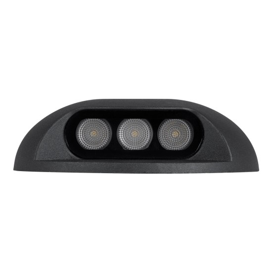 GLOBOSTAR® STEPLUNA 90617 Φωτιστικό Σκαλοπατιού / Διαδρόμου LED 3W 345lm 10° DC 24V Αδιάβροχο IP65 Φυσικό Λευκό 4500K Dimmable - Bridgelux SMD Chip - Μαύρο Ματ - Μ12 x Π12 x Υ3cm - 3 Χρόνια Εγγύηση