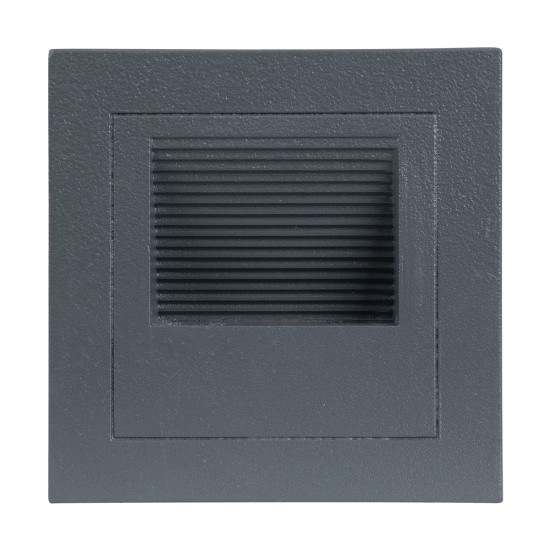 GLOBOSTAR® STEP-MINA 90627 Χωνευτό Αρχιτεκτονικό Φωτιστικό Διαδρόμου/Σκαλοπατιού LED 3W 330lm 30° DC 24V Αδιάβροχο IP65 Θερμό Λευκό 2700K Dimmable - Γκρι Ανθρακί - Μ8.3 x Π8.3 x Υ5cm / Μ6.6 x Π6.6cm - 3 Χρόνια Εγγύηση