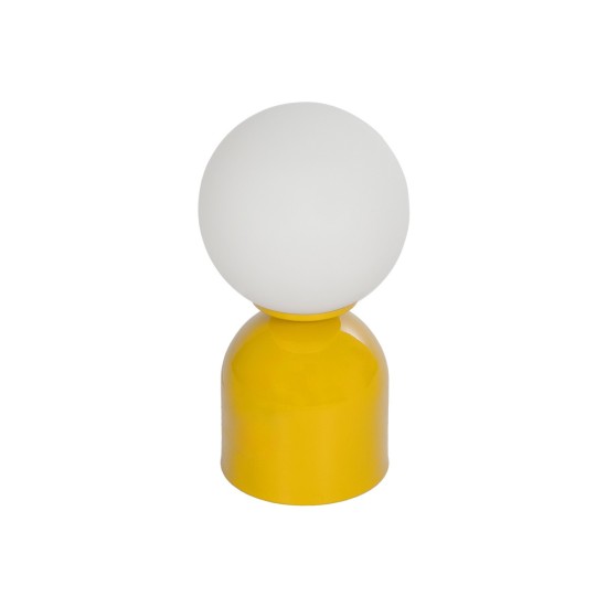 GLOBOSTAR® MAGIC 204-0131 Μοντέρνο Επιτραπέζιο Φωτιστικό Πορτατίφ με Ντουί 1 x E14 AC 220-240V IP20 - Κίτρινο & Λευκό - Μ15 x Π15 x Υ28cm GLOBOSTAR® MAGIC 204-0131 Μοντέρνο Επιτραπέζιο Φωτιστικό Πορτατίφ με Ντουί 1 x E14 AC 220-240V IP20 - Κίτρινο & Λευκό - Μ15 x Π15 x Υ28cm