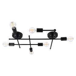 GLOBOSTAR® PIPING 00664-1 Vintage Φωτιστικό Οροφής με Ντουί 6 x E27 AC 220-240V IP20 - Μαύρο - Μ66 x Π9.5 x Υ49cm GLOBOSTAR® PIPING 00664-1 Vintage Φωτιστικό Οροφής με Ντουί 6 x E27 AC 220-240V IP20 - Μαύρο - Μ66 x Π9.5 x Υ49cm