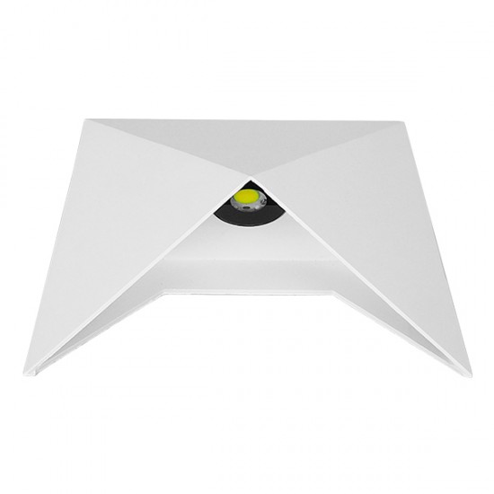 GLOBOSTAR® STEALTH 96503 Μοντέρνο Φωτιστικό Τοίχου - Απλίκα LED 10W 1200lm 60° AC 220-240V Αδιάβροχο IP65 Ψυχρό Λευκό 6000K - Bridgelux COB Chip & TÜV SÜD Driver - Λευκό Ματ - Μ17 x Π7.5 x Υ17cm - 5 Χρόνια Εγγύηση