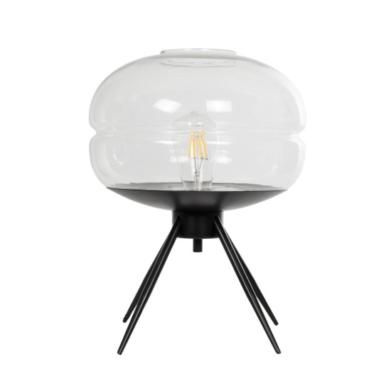GLOBOSTAR® JAVAN 999-0036 Μοντέρνο Επιτραπέζιο Φωτιστικό Πορτατίφ με Ντουί 1 x E27 AC 220-240V IP20 - Διάφανο & Μαύρο - Μ30 x Π30 x Υ40cm GLOBOSTAR® JAVAN 999-0036 Μοντέρνο Επιτραπέζιο Φωτιστικό Πορτατίφ με Ντουί 1 x E27 AC 220-240V IP20 - Διάφανο & Μαύρο - Μ30 x Π30 x Υ40cm