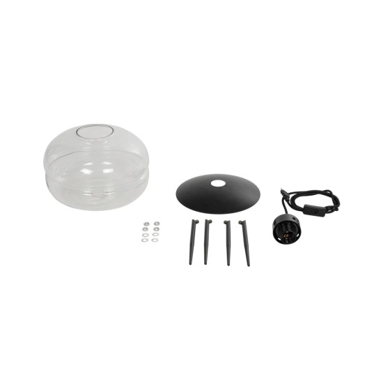 GLOBOSTAR® JAVAN 999-0036 Μοντέρνο Επιτραπέζιο Φωτιστικό Πορτατίφ με Ντουί 1 x E27 AC 220-240V IP20 - Διάφανο & Μαύρο - Μ30 x Π30 x Υ40cm GLOBOSTAR® JAVAN 999-0036 Μοντέρνο Επιτραπέζιο Φωτιστικό Πορτατίφ με Ντουί 1 x E27 AC 220-240V IP20 - Διάφανο & Μαύρο - Μ30 x Π30 x Υ40cm