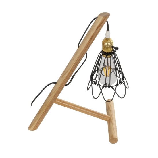 GLOBOSTAR® ELMA 999-0239 Μοντέρνο Επιτραπέζιο Φωτιστικό Πορτατίφ με Ντουί 1 x E27 AC 220-240V IP20 - Μπεζ & Μαύρο - Μ35 x Π20 x Υ43cm