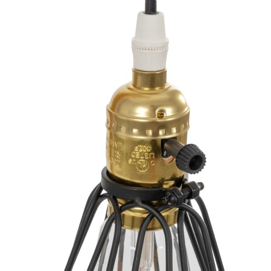 GLOBOSTAR® ELMA 999-0239 Μοντέρνο Επιτραπέζιο Φωτιστικό Πορτατίφ με Ντουί 1 x E27 AC 220-240V IP20 - Μπεζ & Μαύρο - Μ35 x Π20 x Υ43cm