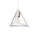 GLOBOSTAR® TRIANGLE 203-0165 Μοντέρνο Κρεμαστό Φωτιστικό Οροφής με Ντουί 1 x E27 AC 220-240V IP20 - Λευκό & Χάλκινο - Μ24 x Π24 x Υ22cm