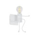 GLOBOSTAR® LITTLEMAN 01389 Μοντέρνο Φωτιστικό Τοίχου - Απλίκα με Ντουί 1 x E27 AC 220-240V IP20 - Λευκό - Μ12 x Π19 x Υ17cm