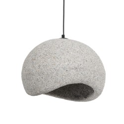 GLOBOSTAR® STONE 204-0123 Μοντέρνο Κρεμαστό Φωτιστικό Οροφής με Ντουί 1 x E27 AC 220-240V IP20 - Γκρι Μπέζ - Μ35 x Π31 x Υ26cm