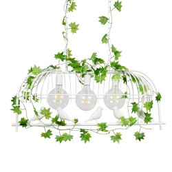 GLOBOSTAR® NEST 01647 Vintage Κρεμαστό Φωτιστικό Οροφής με Ντουί 3 x E27 AC 220-240V IP20 - Λευκό & Πράσινο - Μ86 x Π37 x Y40cm