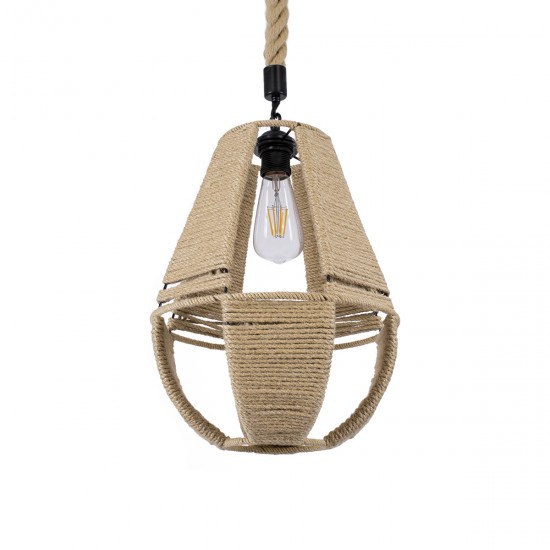 GLOBOSTAR® POLIA 01608 Boho Κρεμαστό Φωτιστικό Οροφής με Ντουί 1 x E27 AC 220-240V IP20 - Μπεζ - Μ30 x Π30 x Y42cm GLOBOSTAR® POLIA 01608 Boho Κρεμαστό Φωτιστικό Οροφής με Ντουί 1 x E27 AC 220-240V IP20 - Μπεζ - Μ30 x Π30 x Y42cm