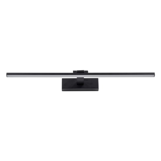 GLOBOSTAR® ELLIS 60444 Μοντέρνο Φωτιστικό Τοίχου - Απλίκα Καθρέπτη Μπάνιου LED 12W 1400lm 120° AC 220-240V IP44 Φυσικό Λευκό 4500K - Lumileds SMD Chip & TÜV SÜD Driver - Μαύρο Ματ - Μ60 x Π16 x Υ6cm - 3 Χρόνια Εγγύηση