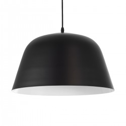GLOBOSTAR® UPVALE 01281 Μοντέρνο Κρεμαστό Φωτιστικό Οροφής με Ντουί 1 x E27 AC 220-240V IP20 - Μαύρο & Λευκό - Μ40 x Π40 x Υ24cm
