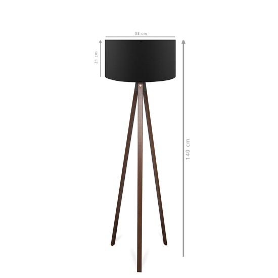 GLOBOSTAR® SAGA 204-0038 Μοντέρνο Επιδαπέδιο Φωτιστικό με Ντουί 1 x E27 AC 220-240V IP20 - Καφέ & Μαύρο - Μ38 x Π38 x Υ140cm