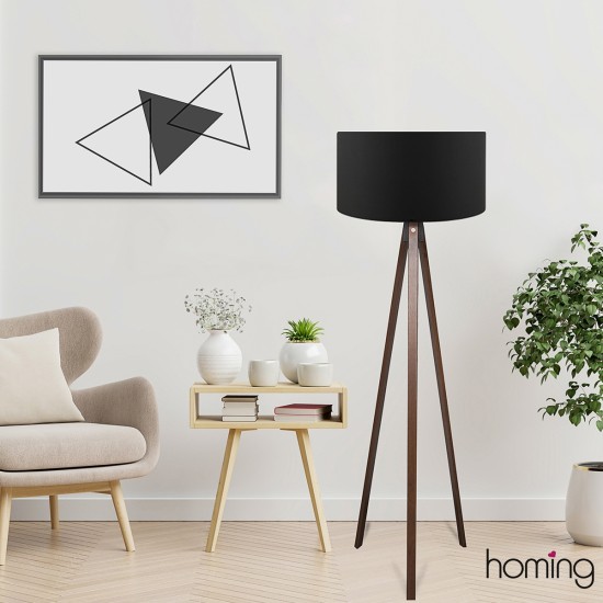 GLOBOSTAR® SAGA 204-0038 Μοντέρνο Επιδαπέδιο Φωτιστικό με Ντουί 1 x E27 AC 220-240V IP20 - Καφέ & Μαύρο - Μ38 x Π38 x Υ140cm