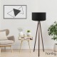 GLOBOSTAR® SAGA 204-0038 Μοντέρνο Επιδαπέδιο Φωτιστικό με Ντουί 1 x E27 AC 220-240V IP20 - Καφέ & Μαύρο - Μ38 x Π38 x Υ140cm