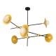 GLOBOSTAR® JOLIET 00780 Μοντέρνο Φωτιστικό Οροφής με Ντουί 6 x G9 AC 220-240V IP20 - Μαύρο & Χρυσό - Μ93 x Π93 x Υ87cm