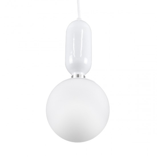 GLOBOSTAR® MAVERICK 00944 Μοντέρνο Κρεμαστό Φωτιστικό Οροφής με Ντουί 1 x E27 AC 220-240V IP20 - Λευκό - Μ15 x Π15 x Υ33cm GLOBOSTAR® MAVERICK 00944 Μοντέρνο Κρεμαστό Φωτιστικό Οροφής με Ντουί 1 x E27 AC 220-240V IP20 - Λευκό - Μ15 x Π15 x Υ33cm