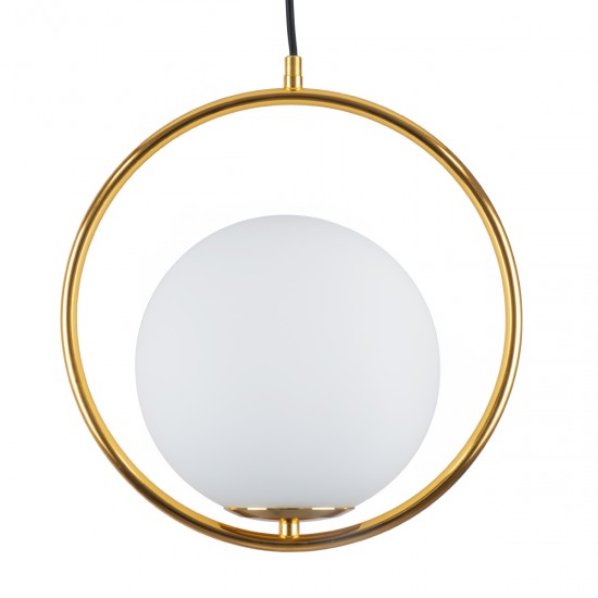 GLOBOSTAR® MADRID 00932 Μοντέρνο Κρεμαστό Φωτιστικό Οροφής με Ντουί 1 x E27 AC 220-240V IP20 - Χρυσό & Λευκό - Μ30 x Π20 x Υ30cm