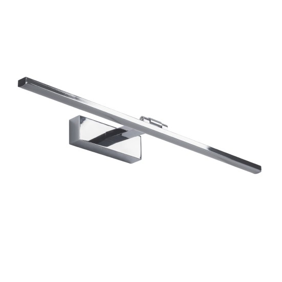 GLOBOSTAR® ELLIS 60445 Μοντέρνο Φωτιστικό Τοίχου - Απλίκα Καθρέπτη Μπάνιου LED 12W 1400lm 120° AC 220-240V IP44 Φυσικό Λευκό 4500K - Lumileds SMD Chip & TÜV SÜD Driver - Νίκελ Χρώμιο - Μ60 x Π16 x Υ6cm - 3 Χρόνια Εγγύηση