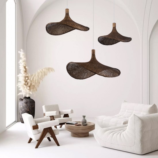 GLOBOSTAR® CUBA 01718 Boho Κρεμαστό Φωτιστικό Οροφής με Ντουί 1 x E27 AC 220-240V IP20 - Καφέ - Μ43 x Π40 x Y28cm GLOBOSTAR® CUBA 01718 Boho Κρεμαστό Φωτιστικό Οροφής με Ντουί 1 x E27 AC 220-240V IP20 - Καφέ - Μ43 x Π40 x Y28cm