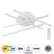 GLOBOSTAR® DRACO 61096 Μοντέρνο Φωτιστικό Οροφής LED 60W 7380lm 120° AC 220-240V IP20 Ρυθμιζόμενο Λευκό CCT με Χειριστήριο από 2700K έως 6000K Dimmable - Lumileds SMD Chip - Λευκό Ματ - Μ60 x Π60 x Υ11cm - 3 Χρόνια Εγγύηση