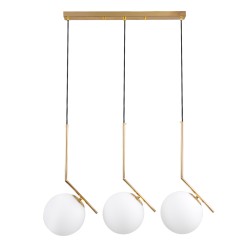 GLOBOSTAR® MONROE 00955 Μοντέρνο Κρεμαστό Φωτιστικό Οροφής με Ντουί 3 x E27 AC 220-240V IP20 - Χρυσό & Λευκό - Μ74 x Π25 x Υ50cm GLOBOSTAR® MONROE 00955 Μοντέρνο Κρεμαστό Φωτιστικό Οροφής με Ντουί 3 x E27 AC 220-240V IP20 - Χρυσό & Λευκό - Μ74 x Π25 x Υ50cm