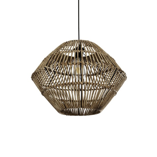 GLOBOSTAR® ARANCIA 205-0048 Boho Κρεμαστό Φωτιστικό Οροφής με Ντουί 1 x E27 AC 220-240V IP20 - Μπεζ - M46 x Π46 x Υ35cm