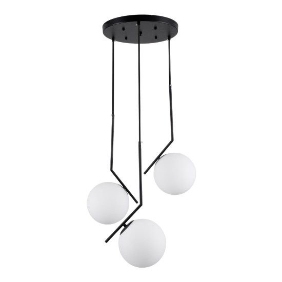 GLOBOSTAR® MONROE 00952 Μοντέρνο Κρεμαστό Φωτιστικό Οροφής με Ντουί 3 x E27 AC 220-240V IP20 - Μαύρο & Λευκό - Μ60 x Π60 x Υ50cm GLOBOSTAR® MONROE 00952 Μοντέρνο Κρεμαστό Φωτιστικό Οροφής με Ντουί 3 x E27 AC 220-240V IP20 - Μαύρο & Λευκό - Μ60 x Π60 x Υ50cm
