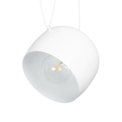 GLOBOSTAR® JASPER 01374 Μοντέρνο Κρεμαστό Φωτιστικό Οροφής με Ντουί 1 x E27 AC 220-240V IP20 - Λευκό - Μ26.5 x Π26.5 x Υ20.5cm