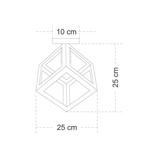 GLOBOSTAR® CUBE 00800 Μοντέρνο Φωτιστικό Οροφής με Ντουί 1 x E27 AC 220-240V IP20 - Λευκό & Χρυσό - Μ25 x Π25 x Υ25cm