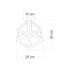 GLOBOSTAR® CUBE 00800 Μοντέρνο Φωτιστικό Οροφής με Ντουί 1 x E27 AC 220-240V IP20 - Λευκό & Χρυσό - Μ25 x Π25 x Υ25cm