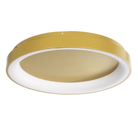 GLOBOSTAR® SALEM 61239 Μοντέρνο Φωτιστικό Οροφής LED 105W 12075lm 120° AC 220-240V IP20 Ρυθμιζόμενο Λευκό CCT με Χειριστήριο από 2700K έως 6000K Dimmable - Lumileds SMD Chip - Χρυσό - Μ60 x Π60 x Υ9.5cm - 3 Χρόνια Εγγύηση