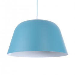GLOBOSTAR® UPVALE 01286 Μοντέρνο Κρεμαστό Φωτιστικό Οροφής με Ντουί 1 x E27 AC 220-240V IP20 - Γαλάζιο & Λευκό - Μ40 x Π40 x Υ24cm
