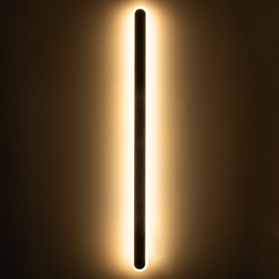 GLOBOSTAR® HOUSTON 61350 Μοντέρνο Φωτιστικό Τοίχου - Απλίκα LED 24W 2880lm 360° AC 220-240V IP20 Ρυθμιζόμενο Λευκό CCT με On/Off 2700K/4500K/6000K - Lumileds SMD Chip - Χρυσό Βούρτσας - Μ6 x Π3 x Υ100cm - 3 Χρόνια Εγγύηση