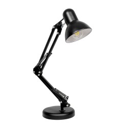 GLOBOSTAR® DESK 01538 Μοντέρνο Επιτραπέζιο Φωτιστικό Πορτατίφ με Ντουί 1 x E27 AC 220-240V IP20 - Μαύρο - Μ15 x Π15 x Υ67cm