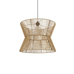 GLOBOSTAR® UPCONE 205-0056 Boho Κρεμαστό Φωτιστικό Οροφής με Ντουί 1 x E27 AC 220-240V IP20 - Μπεζ - M50 x Π50 x Υ43cm