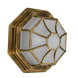 GLOBOSTAR® RUBY 00914 Vintage Φωτιστικό Οροφής με Ντουί 1 x E27 AC 220-240V IP20 - Μπρούτζινο Εφέ Σκουριάς - Μ21 x Π21 x Υ10cm GLOBOSTAR® RUBY 00914 Vintage Φωτιστικό Οροφής με Ντουί 1 x E27 AC 220-240V IP20 - Μπρούτζινο Εφέ Σκουριάς - Μ21 x Π21 x Υ10cm