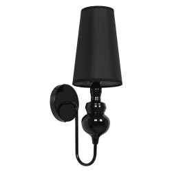 GLOBOSTAR® LAURA 01500 Μοντέρνο Φωτιστικό Τοίχου - Απλίκα με Ντουί 1 x E27 AC 220-240V IP20 - Μαύρο - Μ21 x Π15 x Y48cm