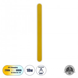 GLOBOSTAR® HOUSTON 61348 Μοντέρνο Φωτιστικό Τοίχου - Απλίκα LED 18W 1800lm 360° AC 220-240V IP20 Ρυθμιζόμενο Λευκό CCT με On/Off 2700K/4500K/6000K - Lumileds SMD Chip - Χρυσό Βούρτσας - Μ6 x Π3 x Υ60cm - 3 Χρόνια Εγγύηση GLOBOSTAR® HOUSTON 61348 Μοντέρνο Φωτιστικό Τοίχου - Απλίκα LED 18W 1800lm 360° AC 220-240V IP20 Ρυθμιζόμενο Λευκό CCT με On/Off 2700K/4500K/6000K - Lumileds SMD Chip - Χρυσό Βούρτσας - Μ6 x Π3 x Υ60cm - 3 Χρόνια Εγγύηση