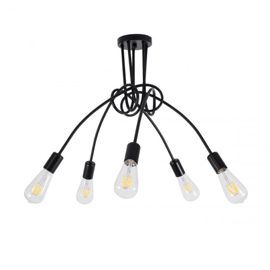 GLOBOSTAR® PAULELI 01127 Μοντέρνο Φωτιστικό Οροφής με Ντουί 5 x E27 AC 220-240V IP20 - Μαύρο - Μ76 x Π76 x Υ45cm GLOBOSTAR® PAULELI 01127 Μοντέρνο Φωτιστικό Οροφής με Ντουί 5 x E27 AC 220-240V IP20 - Μαύρο - Μ76 x Π76 x Υ45cm