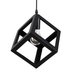 GLOBOSTAR® CUBE 00801 Μοντέρνο Κρεμαστό Φωτιστικό Οροφής με Ντουί 1 x E27 AC 220-240V IP20 - Μαύρο - Μ25 x Π25 x Υ25cm GLOBOSTAR® CUBE 00801 Μοντέρνο Κρεμαστό Φωτιστικό Οροφής με Ντουί 1 x E27 AC 220-240V IP20 - Μαύρο - Μ25 x Π25 x Υ25cm