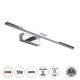 GLOBOSTAR® ELLIS 60445 Μοντέρνο Φωτιστικό Τοίχου - Απλίκα Καθρέπτη Μπάνιου LED 12W 1400lm 120° AC 220-240V IP44 Φυσικό Λευκό 4500K - Lumileds SMD Chip & TÜV SÜD Driver - Νίκελ Χρώμιο - Μ60 x Π16 x Υ6cm - 3 Χρόνια Εγγύηση